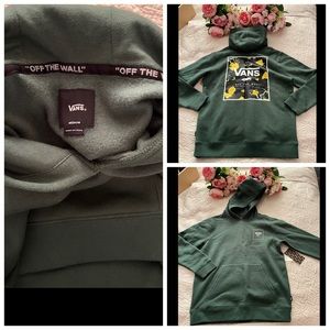 VANS Off The Wall Winter Green Floral Hoodie